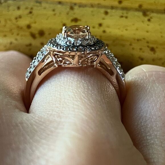 Natural Andalusite Sterling Silver Double Halo Ring Size 6 - Picture 2 of 9